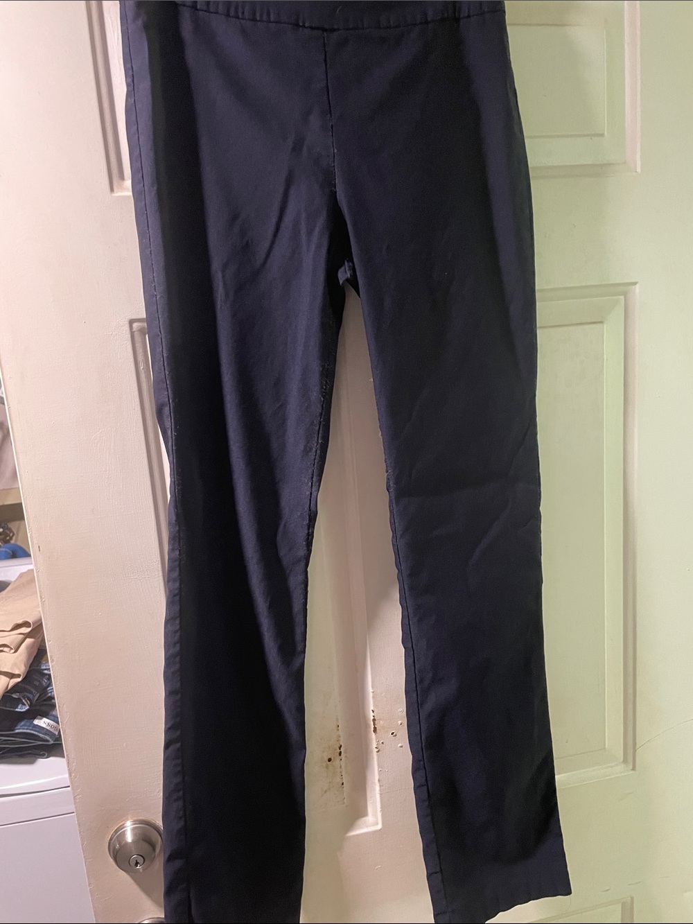 Women’s Navy Stretch Straight-Leg Pants